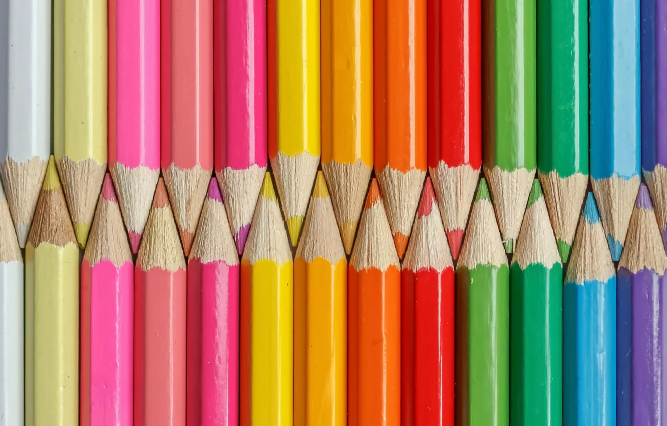 Фото обои цветные, карандаши, оттенки