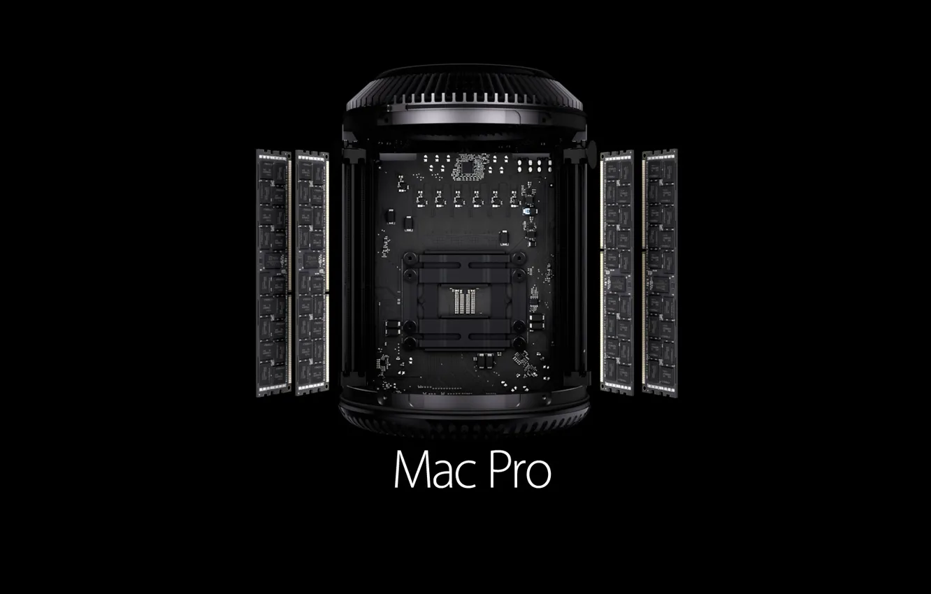 Фото обои черный, apple, mac, Mac Pro