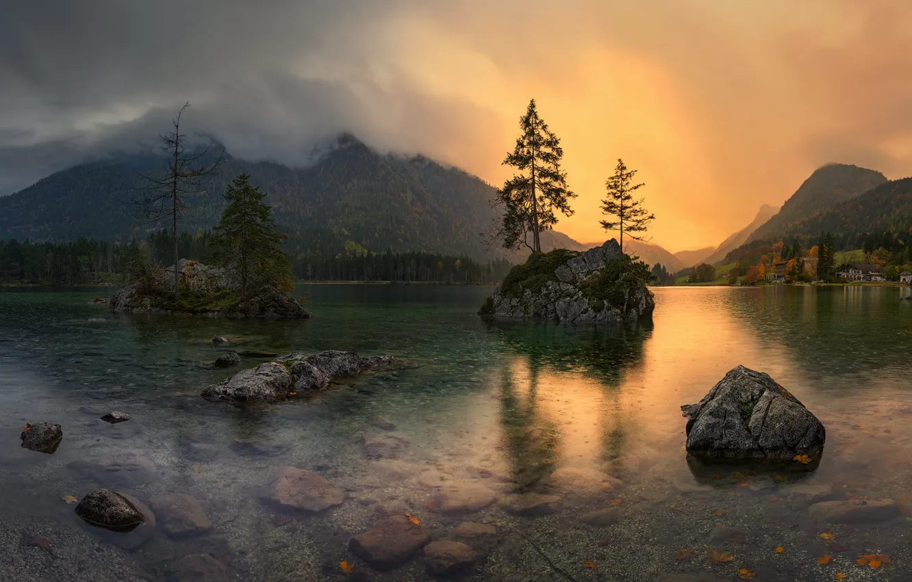 Фото обои облака, свет, горы, природа, Германия, Бавария