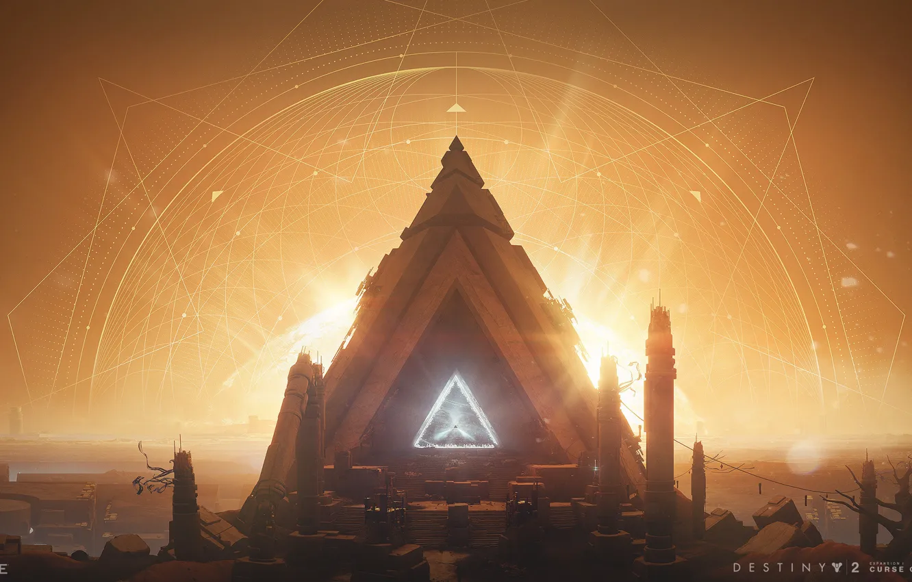 Фото обои фантастика, строение, треугольник, Destiny 2