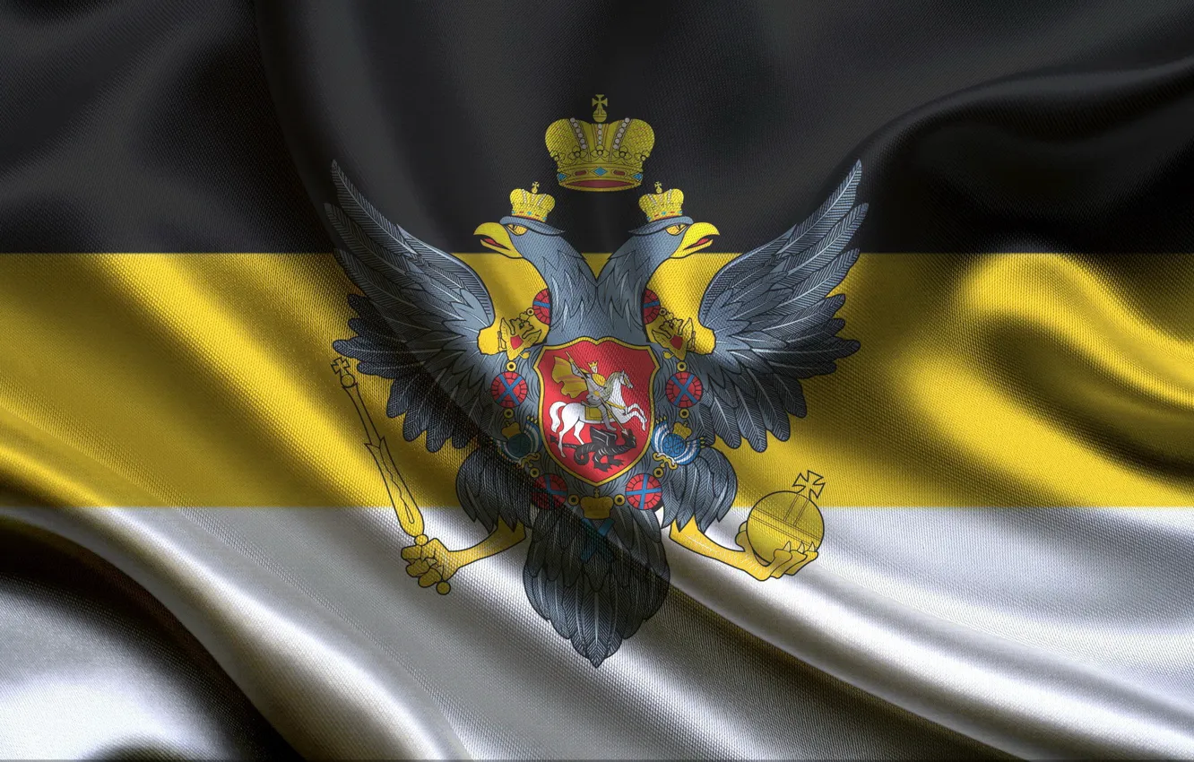 Фото обои орел, флаг, Российская империя