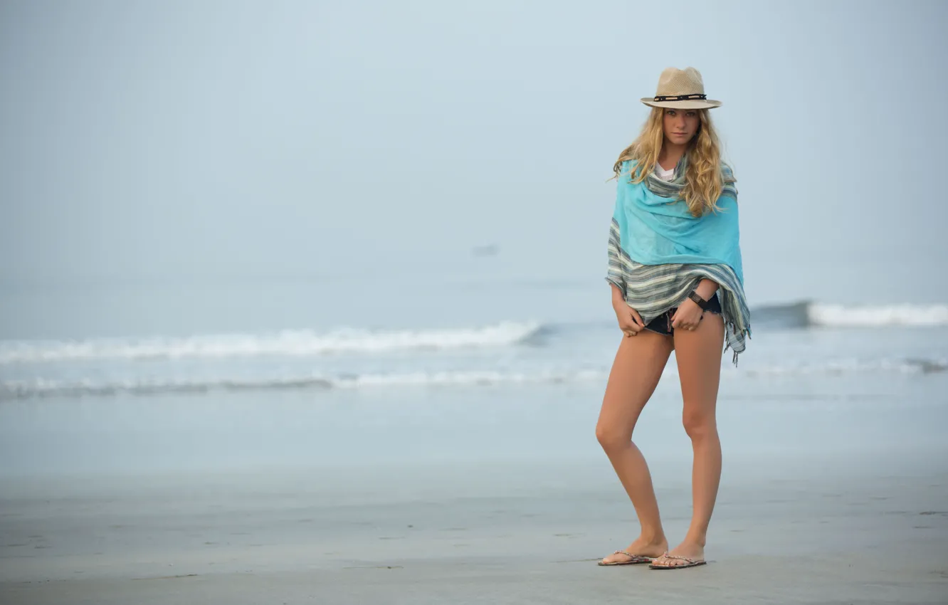 Фото обои long hair, ocean, hat, nature, model, gorgeous, Ella, photoshoot