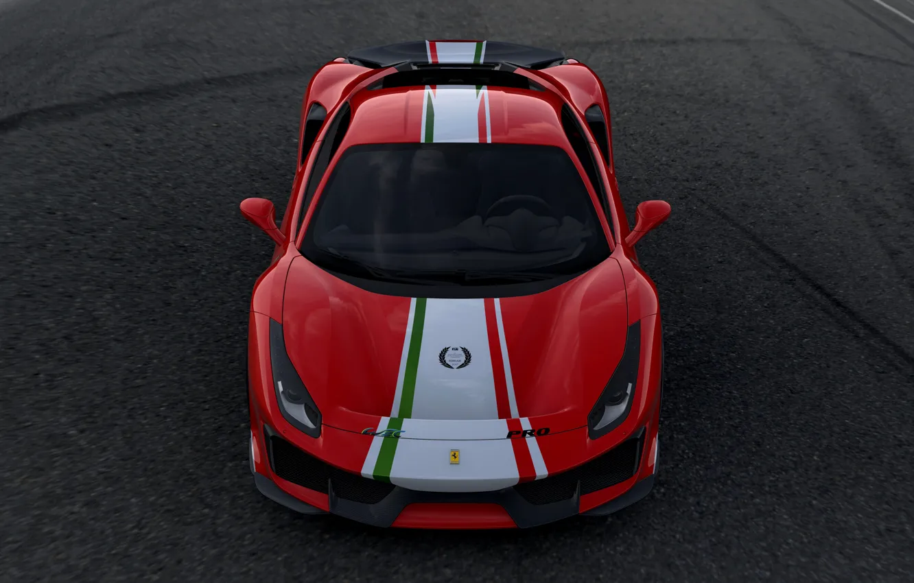 Фото обои Ferrari, вид спереди, 2019, 488 Pista Piloti Ferrari