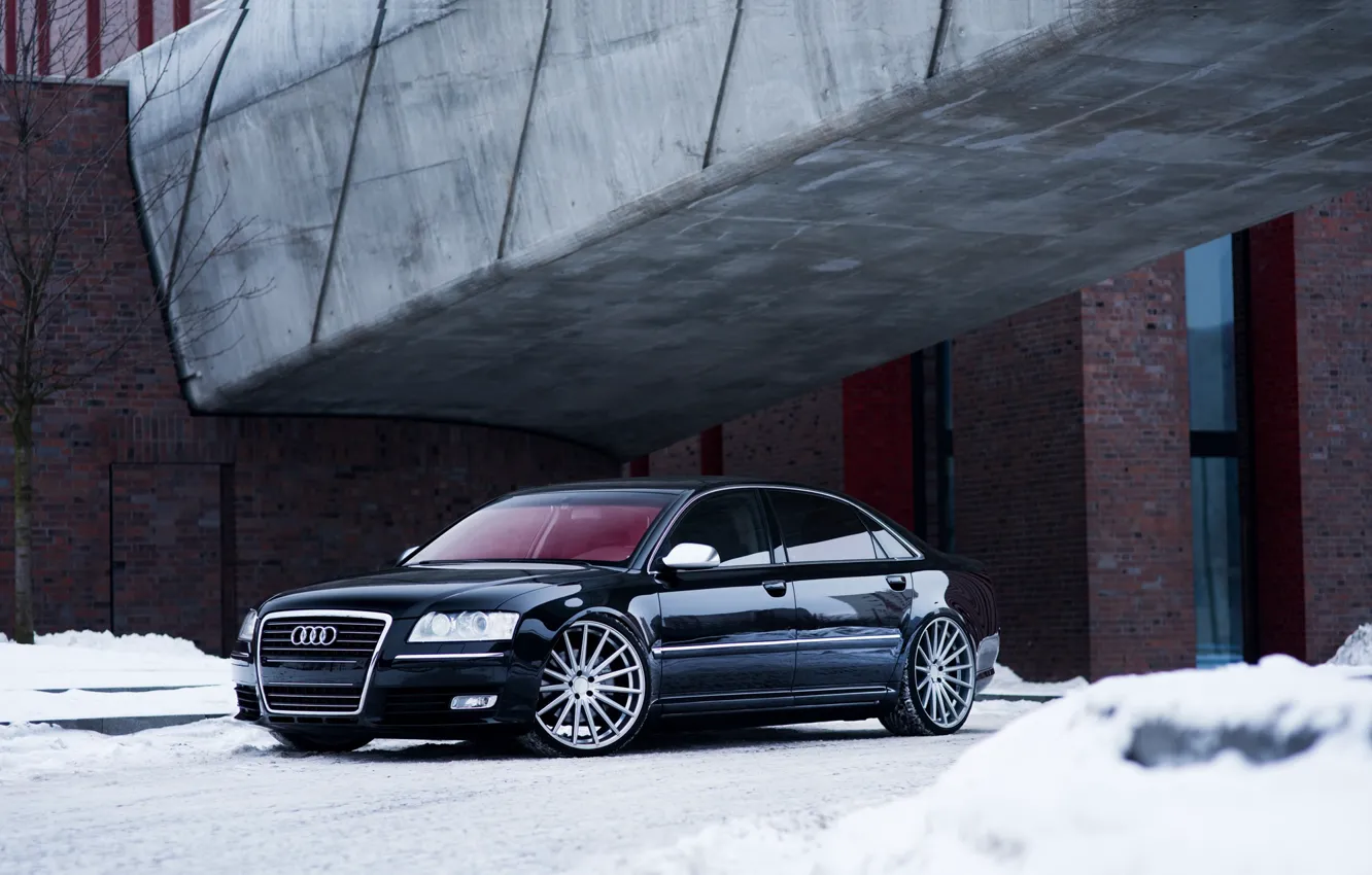Фото обои Audi, Beautiful, Winter, Black, Snow, VAG