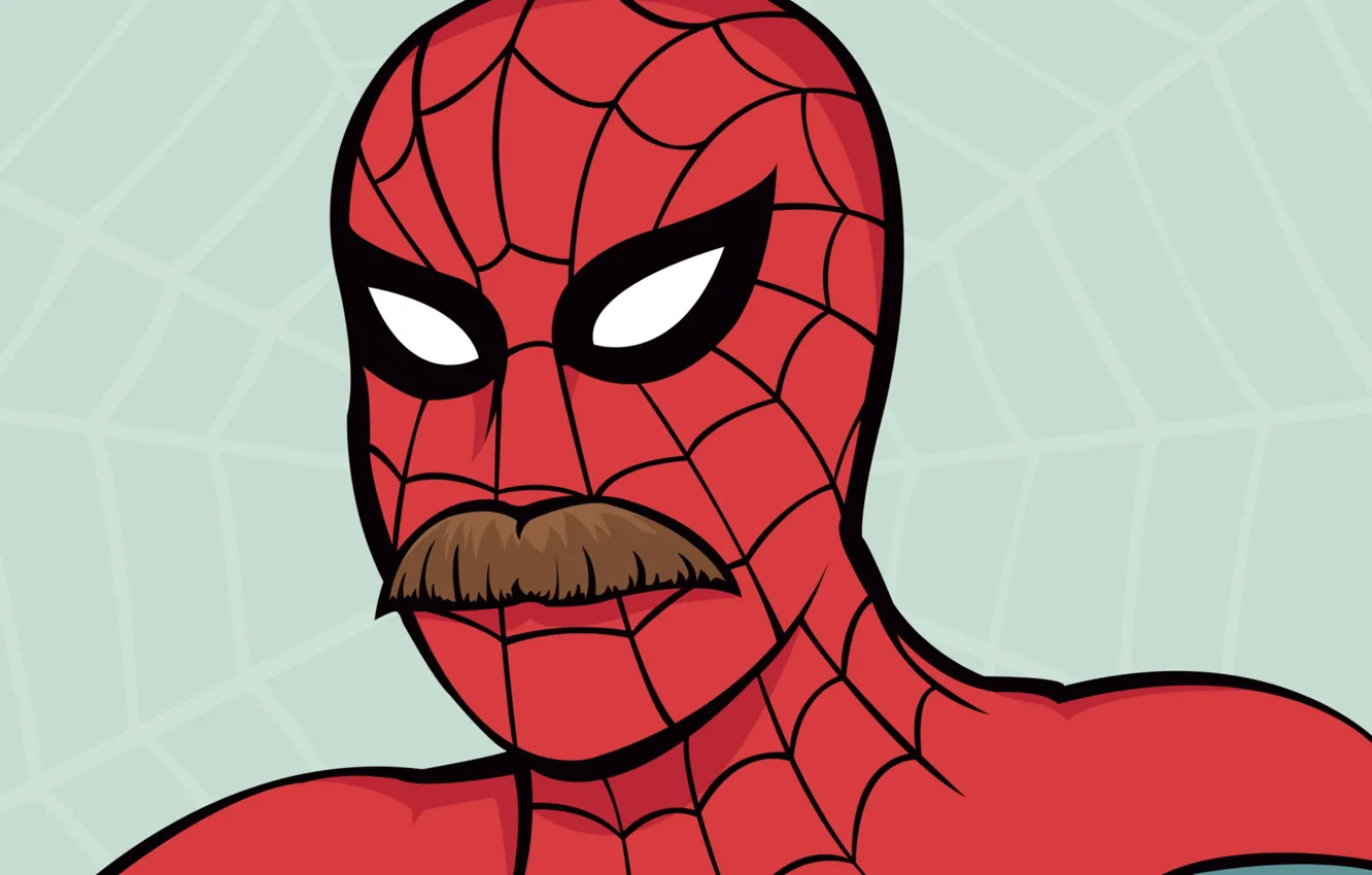 Фото обои усы, Паутина, Комикс, Web, Spider-man, moustache, Peter Parker, Питер Паркер