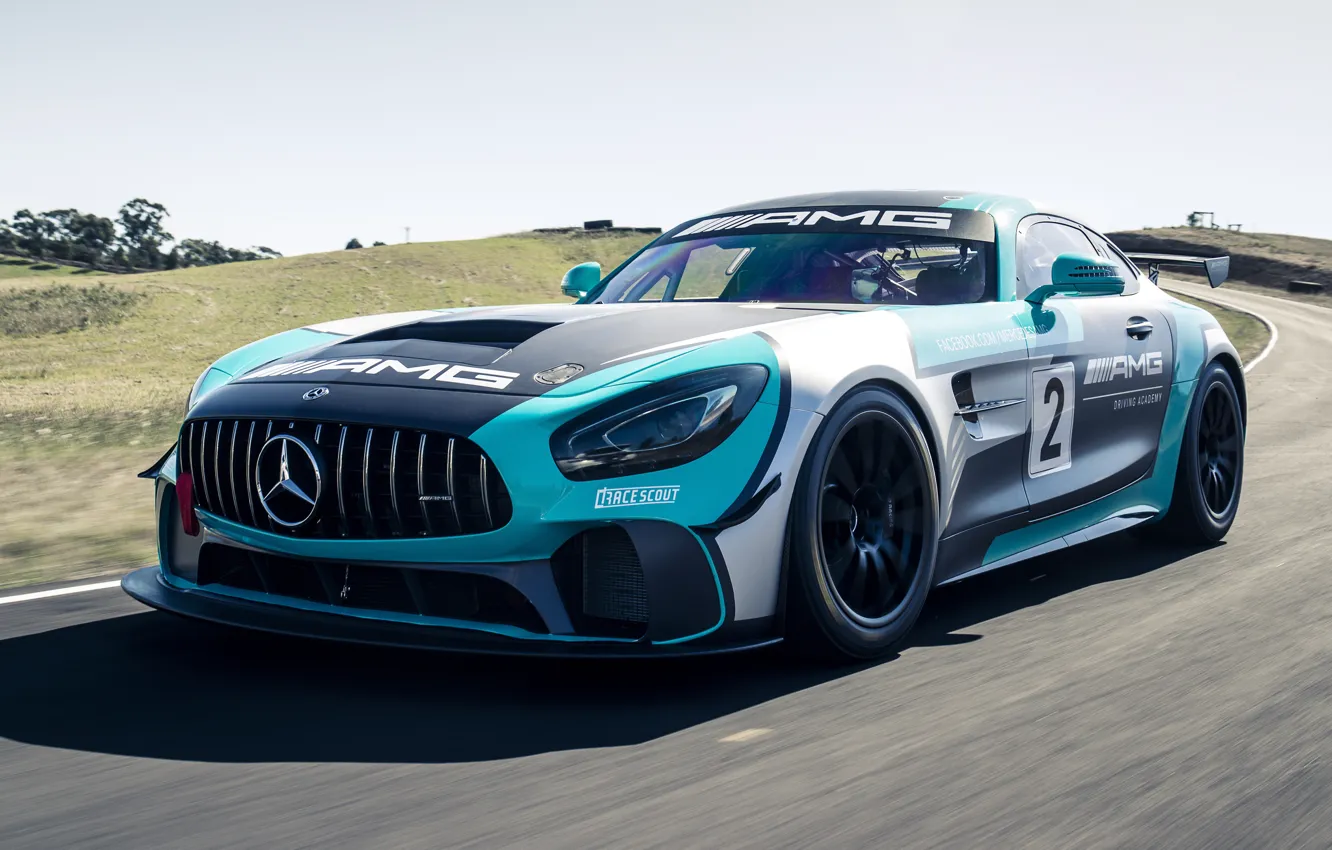 Фото обои Mercedes-Benz, AMG, GT4, 2019