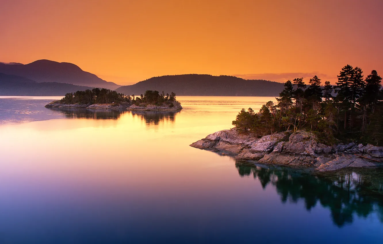 Фото обои озеро, остров, канада