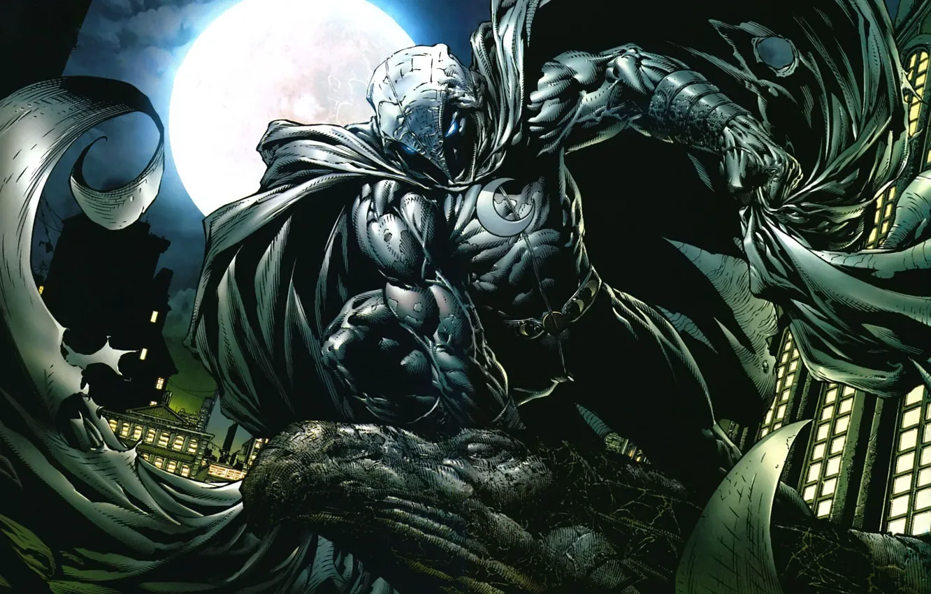 Фото обои комиксы, Marvel, comics, Marvel Comics, Марк Спектор, Moon Knight, Хоншу, Лунный Рыцарь