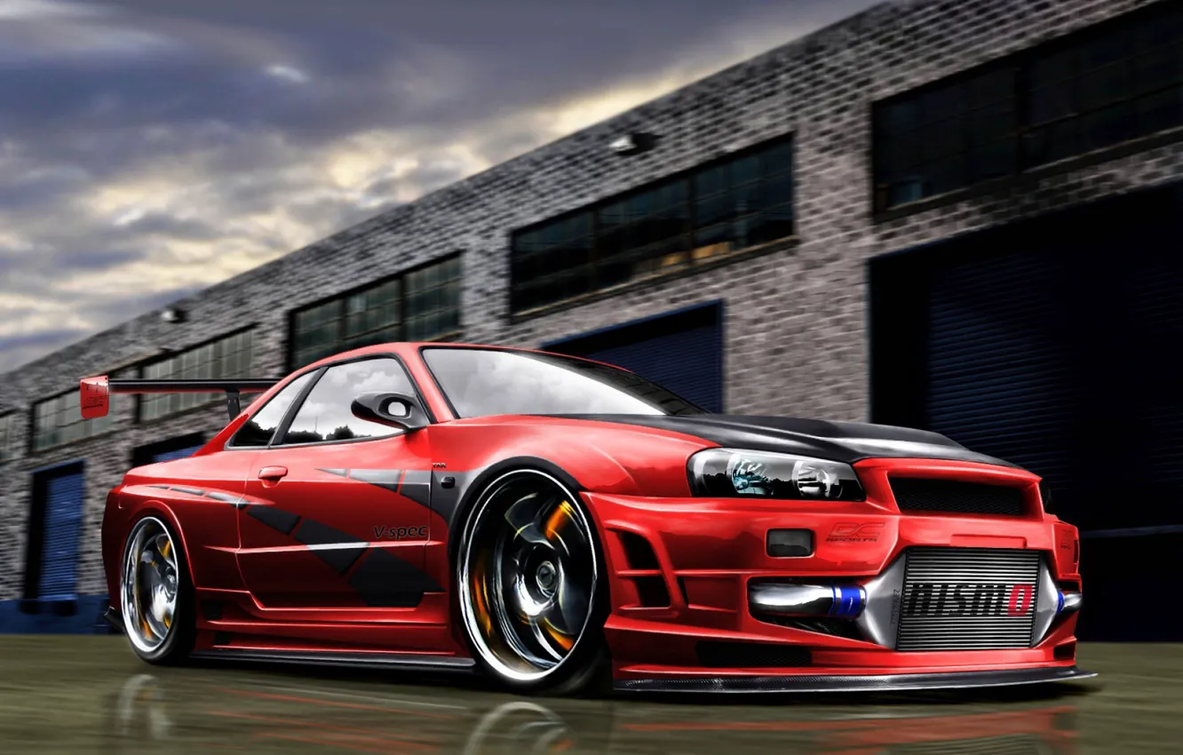 Фото обои Nissan, Art, Skyline, R34, Nismo