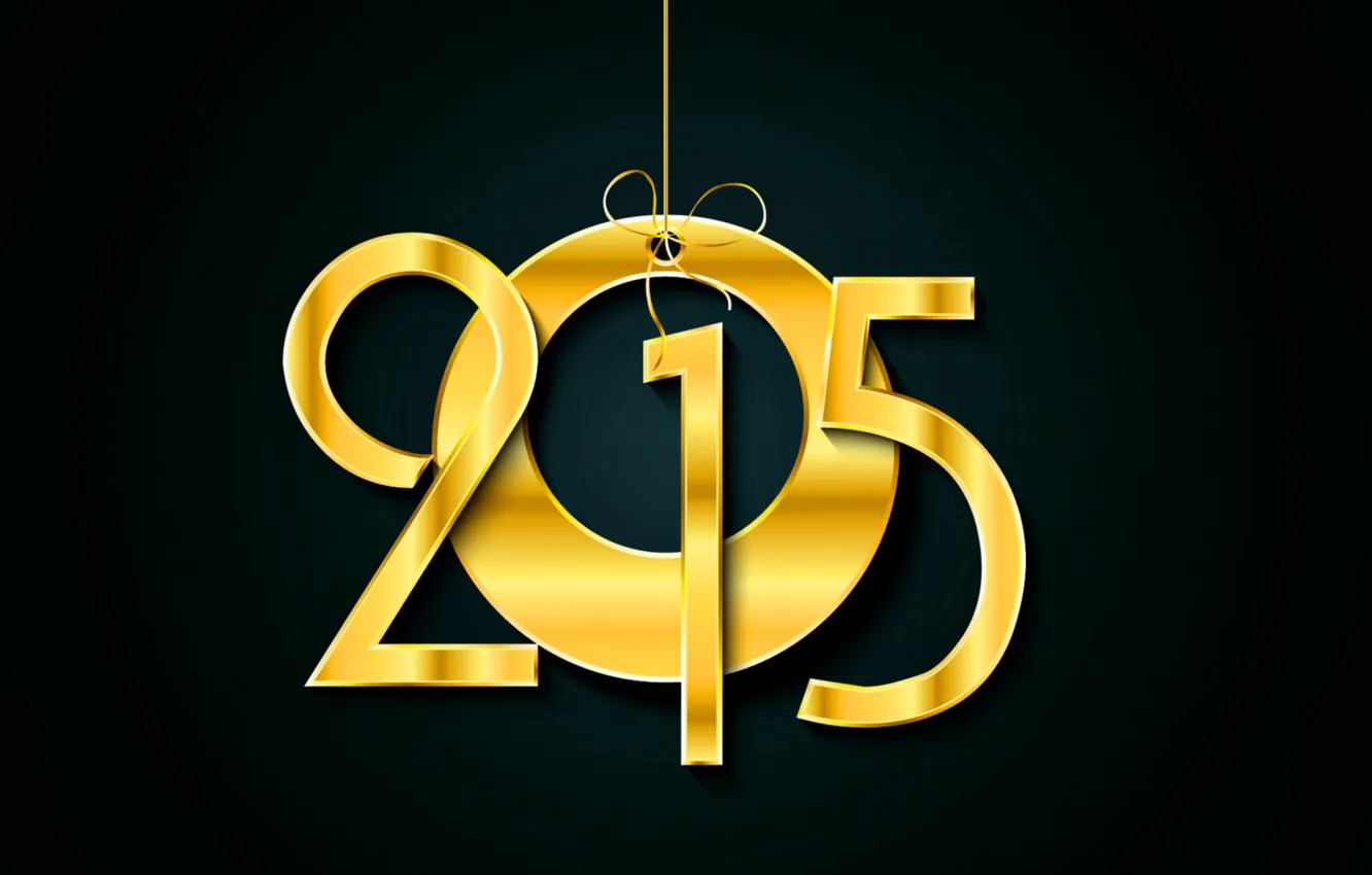 Фото обои Новый Год, gold, New Year, Happy, 2015