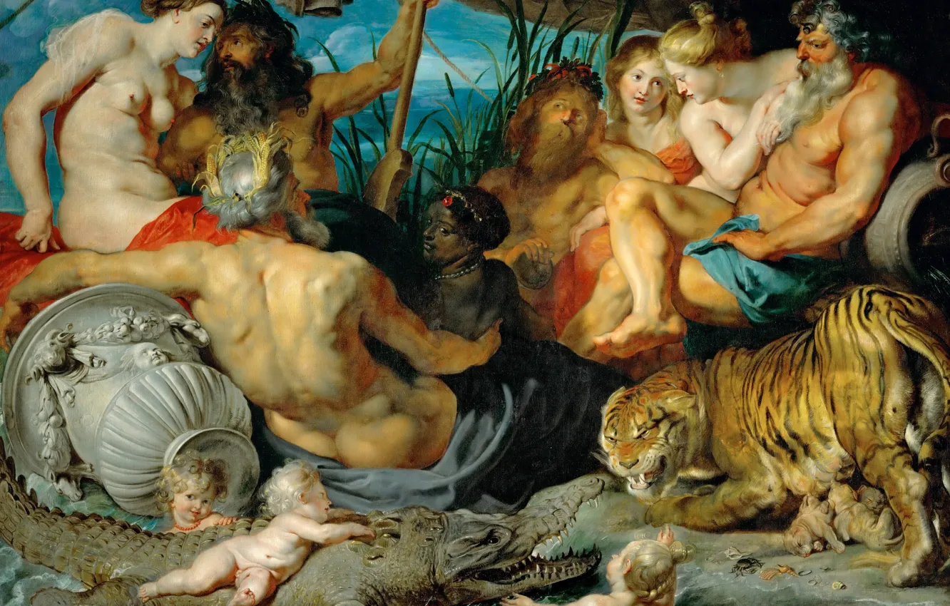 Фото обои картина, Питер Пауль Рубенс, Pieter Paul Rubens, Четыре Континента
