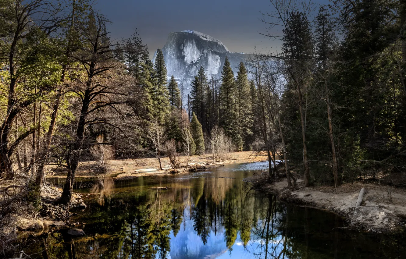 Фото обои пейзаж, природа, Yosemite Half Dome