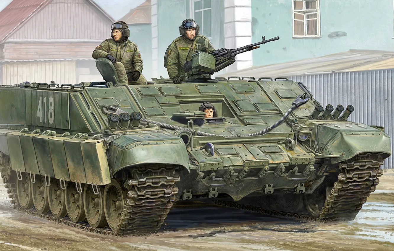 Фото обои рисунок, art, russian, российская, Heavy flamethrower personnel carrier, Боевая машина огнеметчиков-тяжелая, БМО-Т