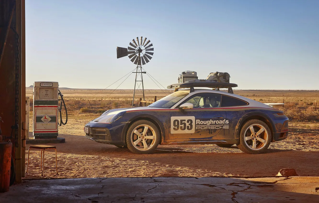 Фото обои заправка, 911, Porsche, Dakar, дакар, porsche 911, 2023, Porsche 911 Dakar