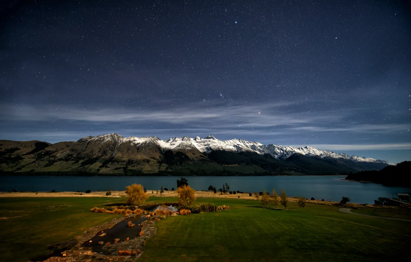 Фото обои горы, Новая Зеландия, New Zealand, Lake Wakatipu, Озеро Вакатипу