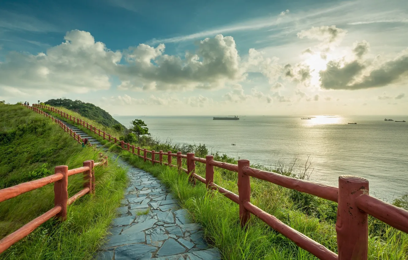 Фото обои небо, облака, пейзаж, природа, дорожка, ПЕРИЛЛА