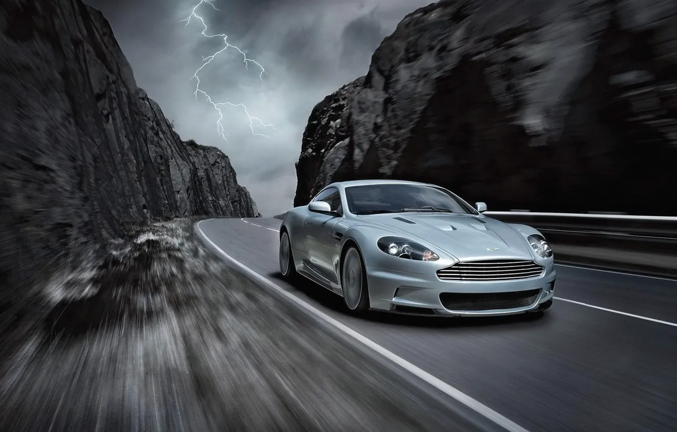 Фото обои дорога, 007, Aston Martin DBS