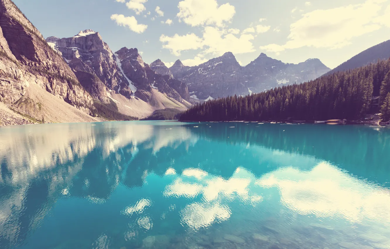 Фото обои лес, озеро, Canada, landscape, lake, Banff National park, Moraine