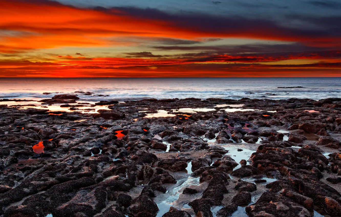 Фото обои восход, океан, Аргентина, Атлантический