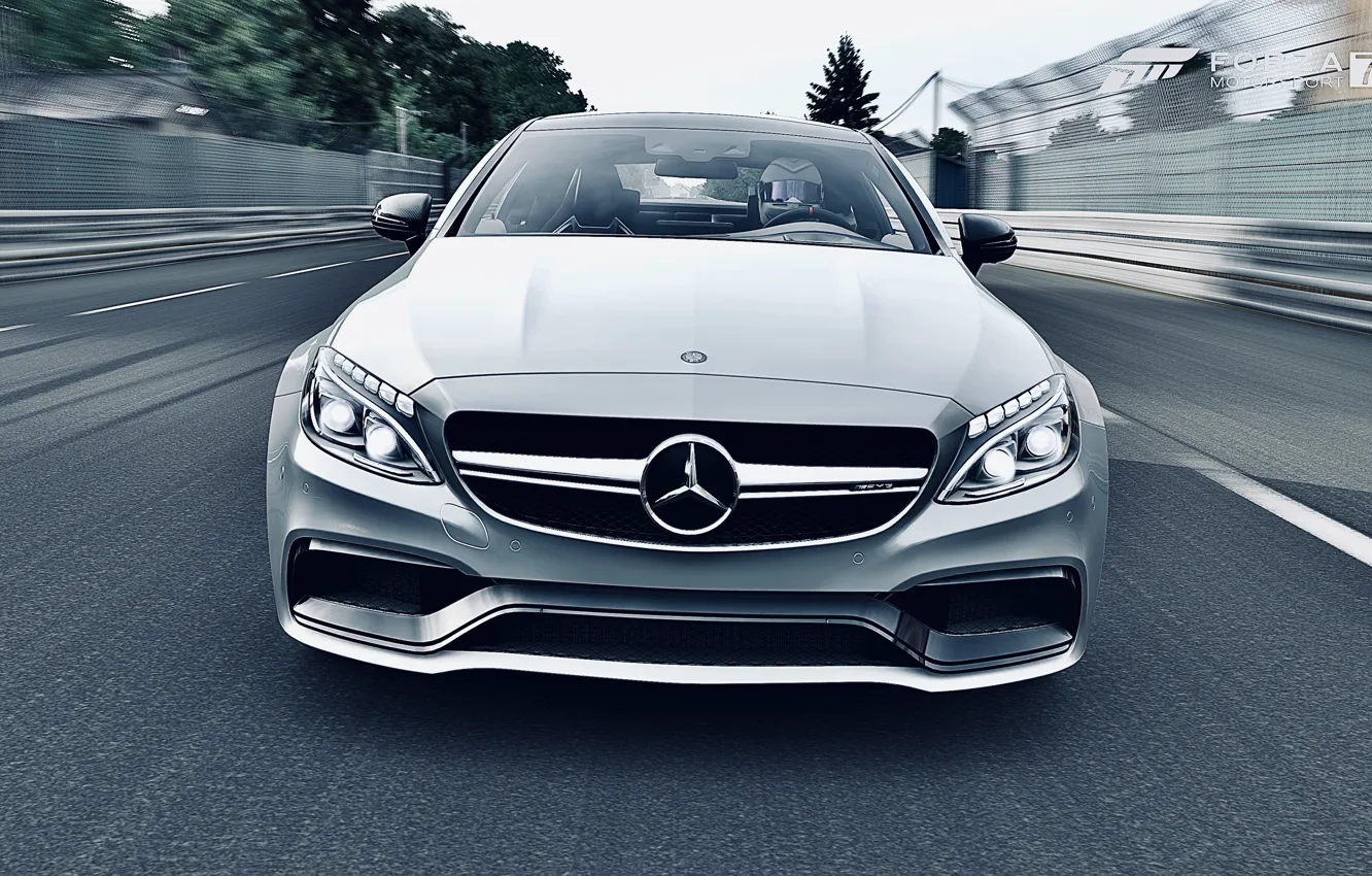 Фото обои HDR, Mercedes, Benz, AMG, Coupe, C Class, Game, FM7