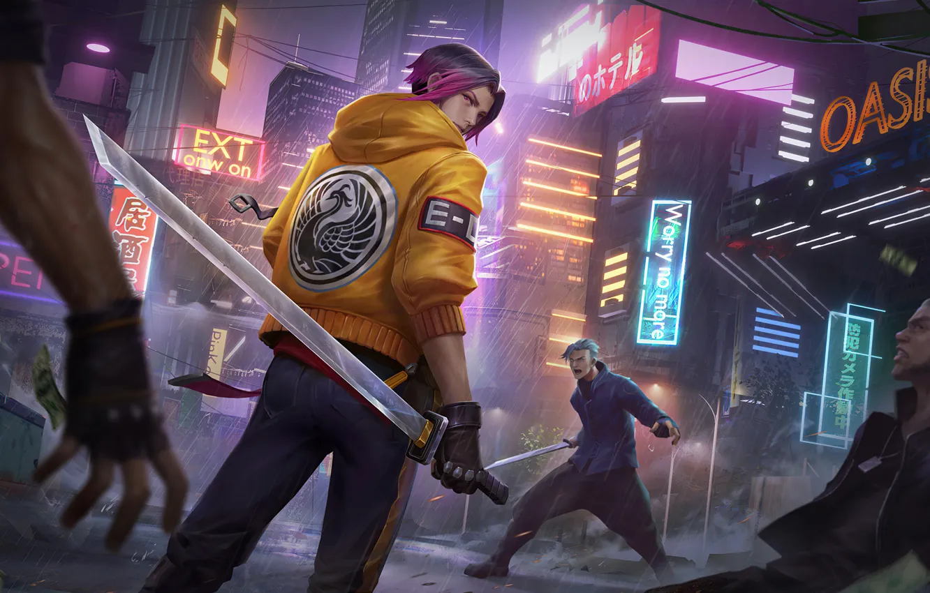 Фото обои Art, Street, Game, MOBA, Mobile Legends, Mobile Legends Bang Bang, Ling, Street Punk