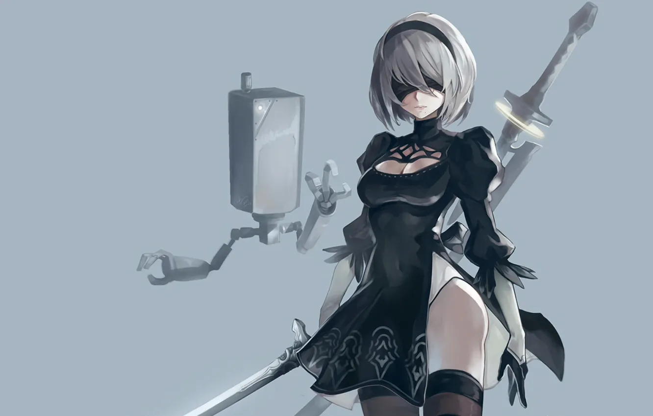 Фото обои digital art, artwork, video games, nier automata
