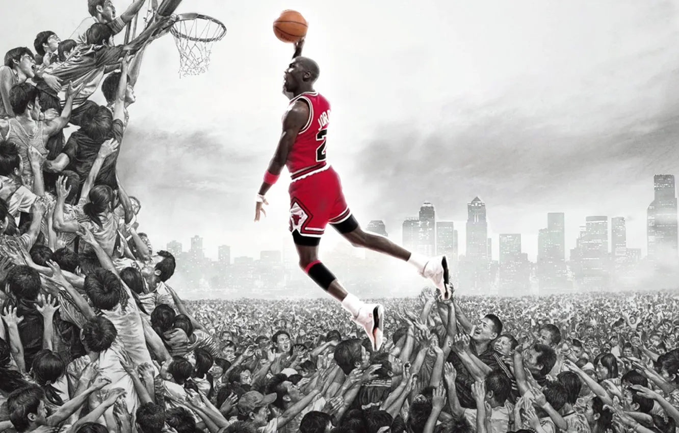 Фото обои мяч, Michael Jordan, баскетбол