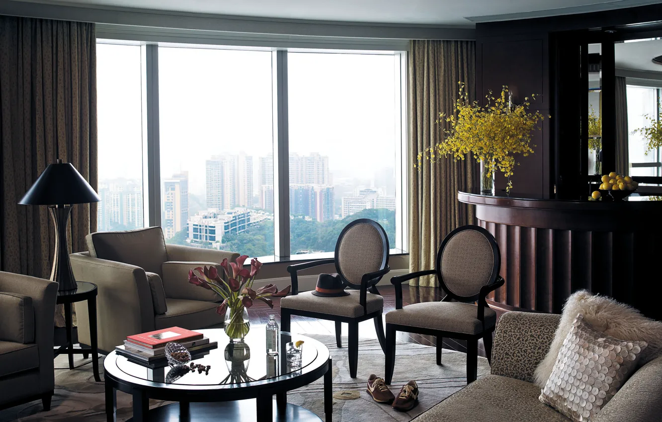 Фото обои дизайн, стиль, интерьер, квартира, мегаполис, жилое пространство, Hongkong