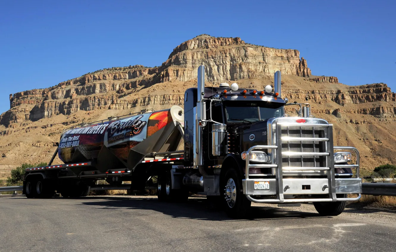 Фото обои грузовик, truck, peterbilt 389, brady trucking