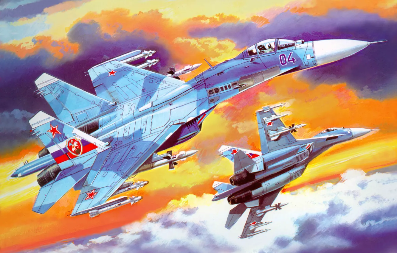 Фото обои самолет, истребитель, арт, ВВС, поколения, ОКБ, российский, многоцелевой