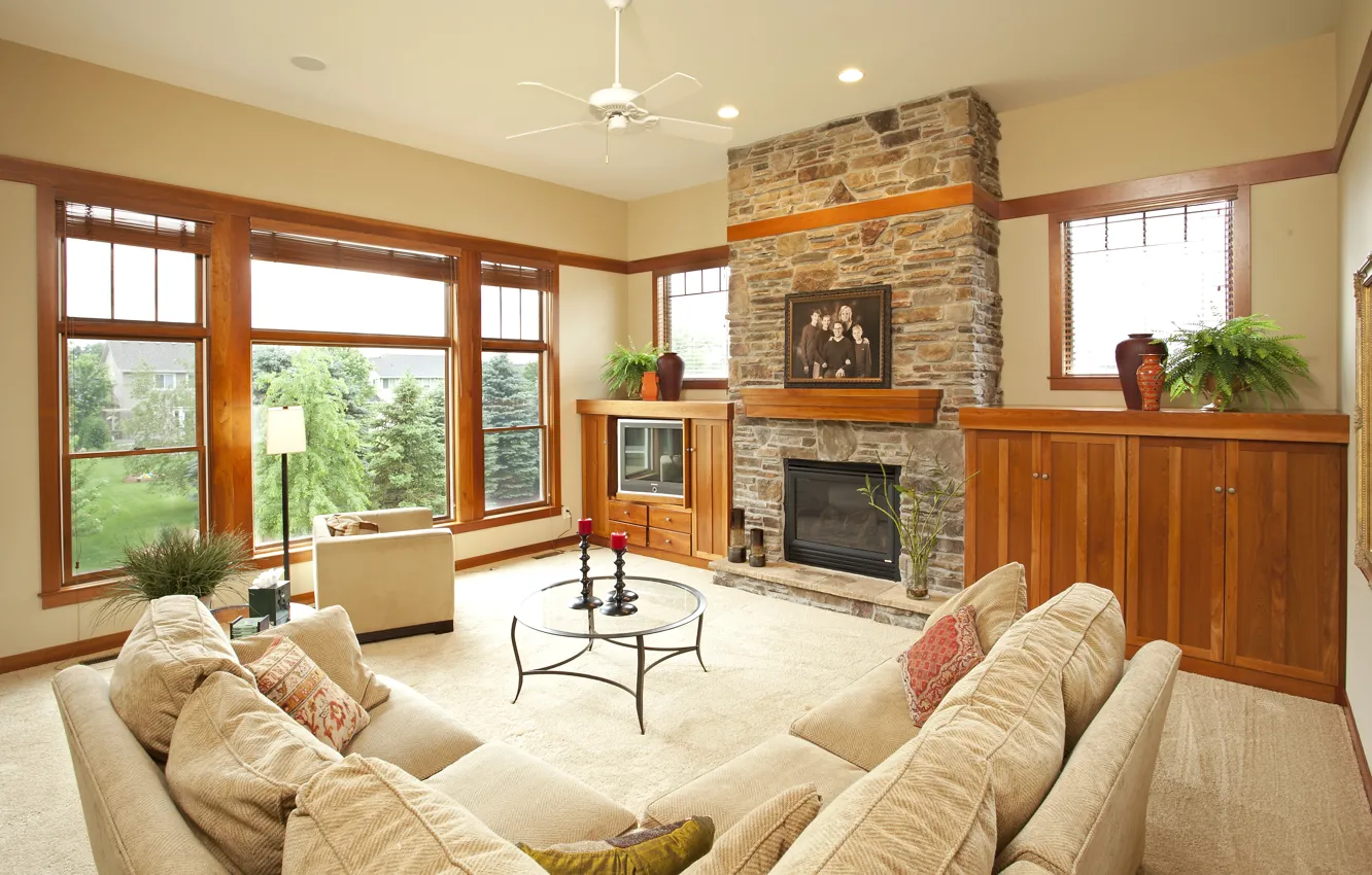 Фото обои дизайн, стиль, комната, интерьер, камин, гостиная