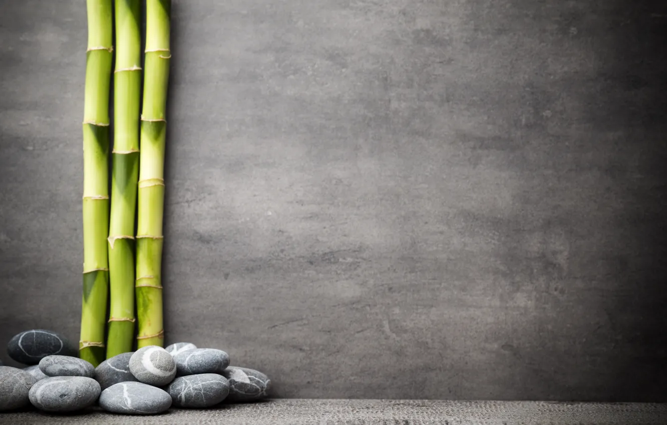 Фото обои камни, бамбук, stones, bamboo, spa, zen