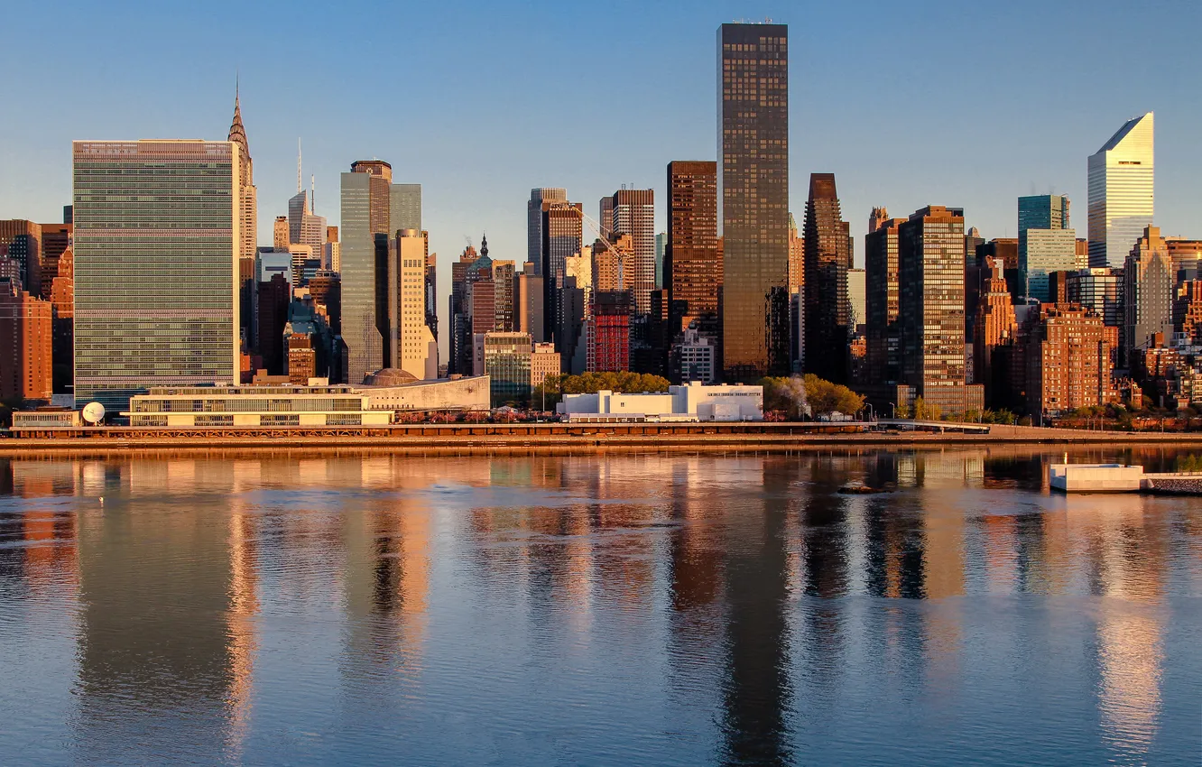 Фото обои Нью-Йорк, USA, США, New York, NYC, New York City, Midtown East at Sunrise, By Ryan …