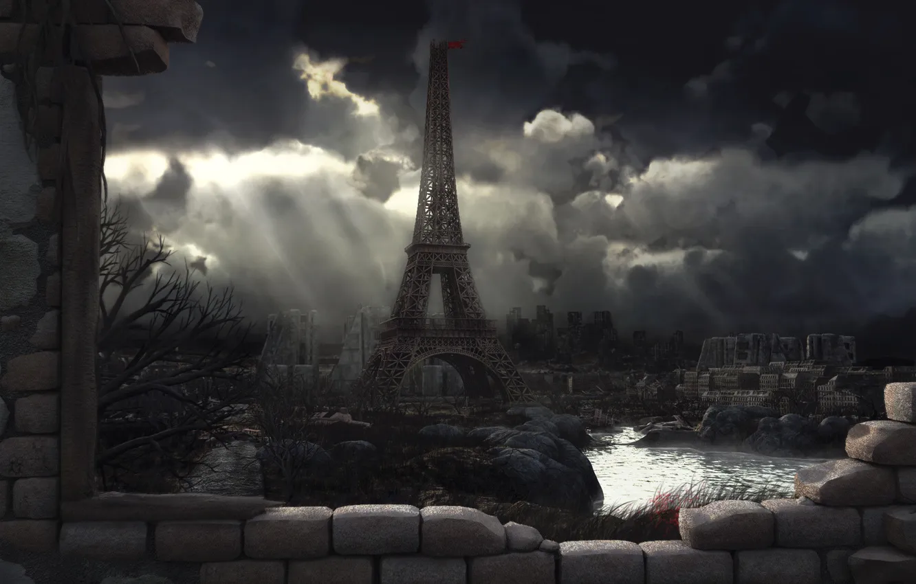 Фото обои город, башня, Paris 2048