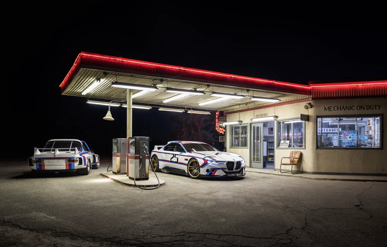 Фото обои car, ночь, CSL, Hommage R, BMW 3.0