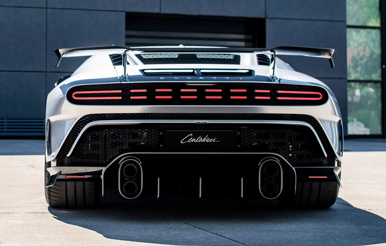 Фото обои Bugatti, вид сзади, Bugatti Centodieci