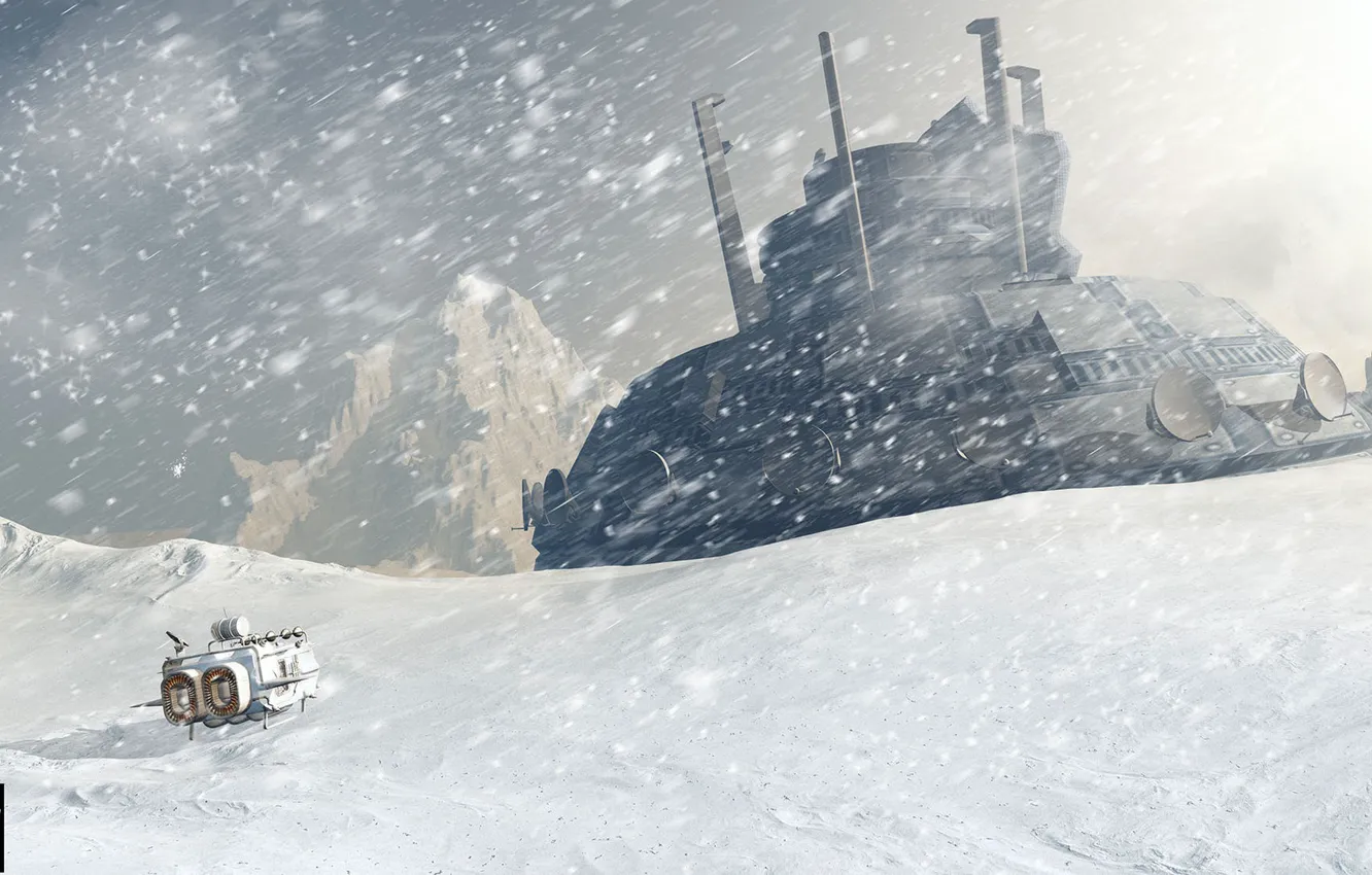 Фото обои снег, скалы, сооружение, объект, Gholatse