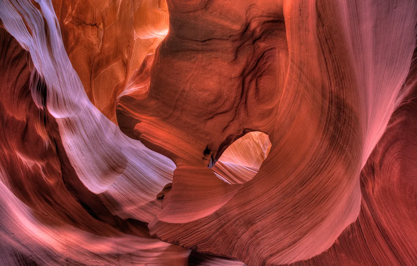 Фото обои оранжевый, скалы, Аризона, Каньон Антилопы
