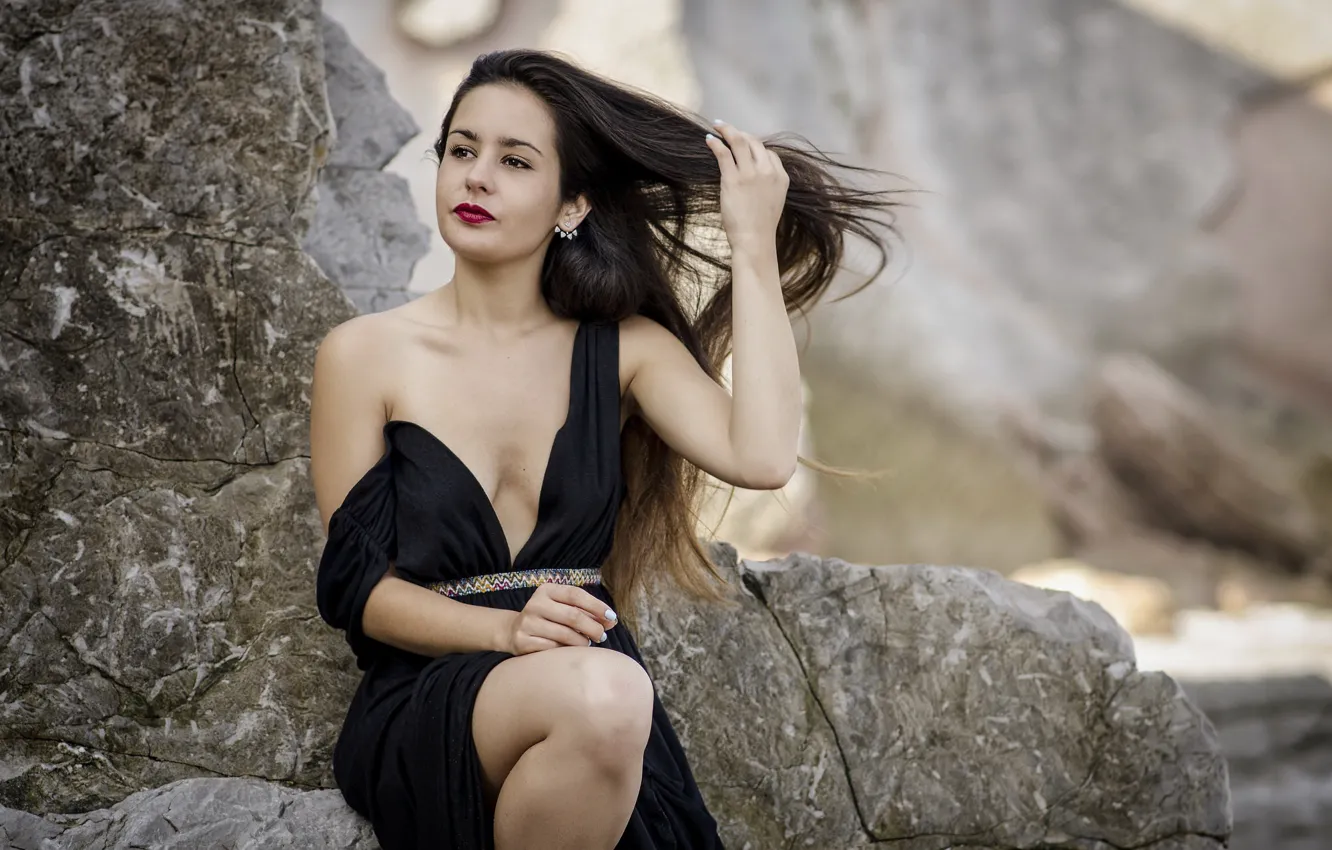Фото обои девушка, фон, Raquel Abaigar