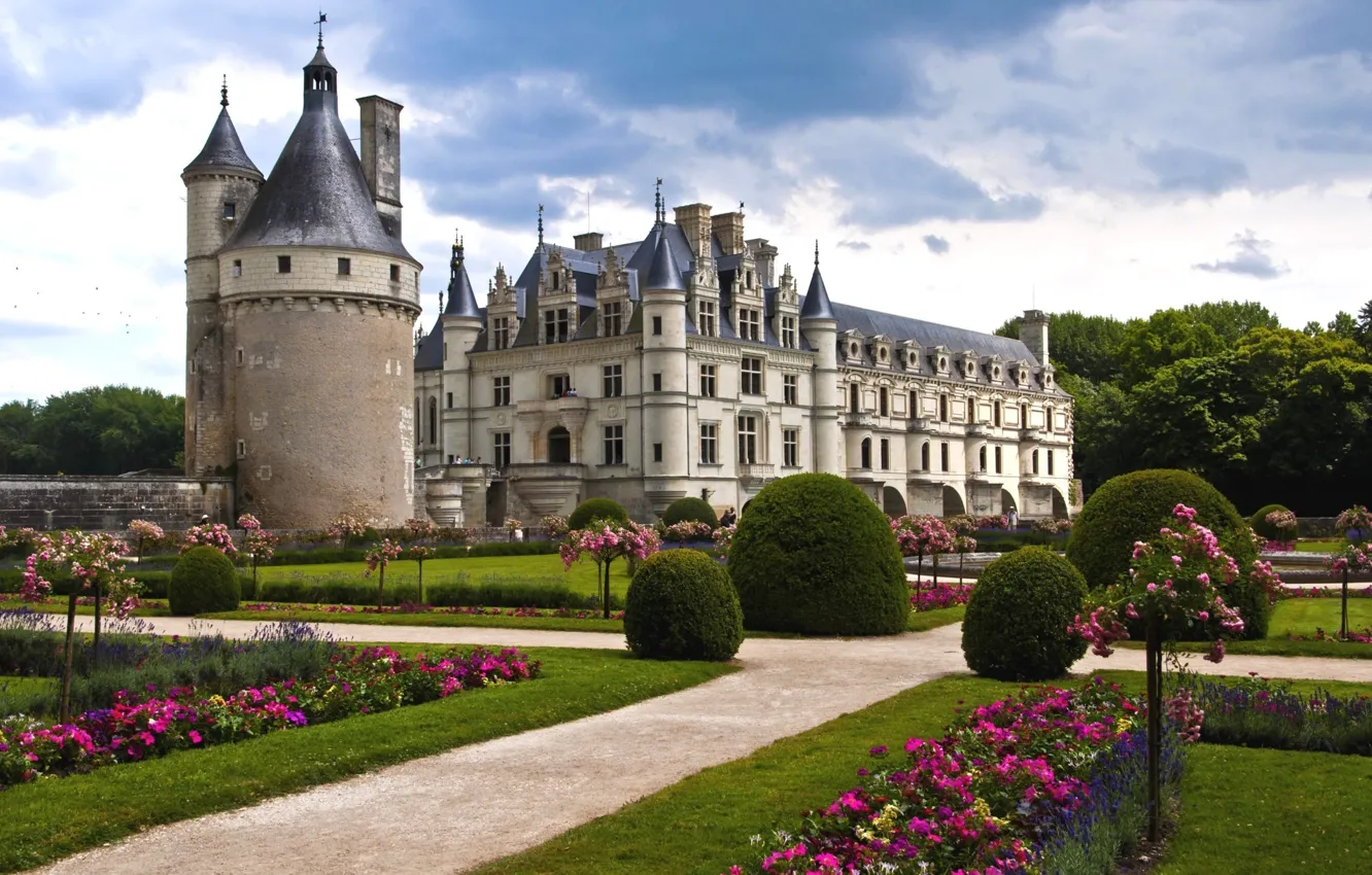 Фото обои Франция, замок Шенонсо, Эдр и Луара
