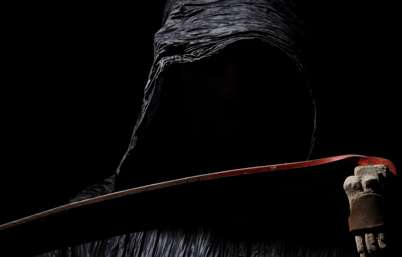 Фото обои dark, black, Grim Reaper, scythe