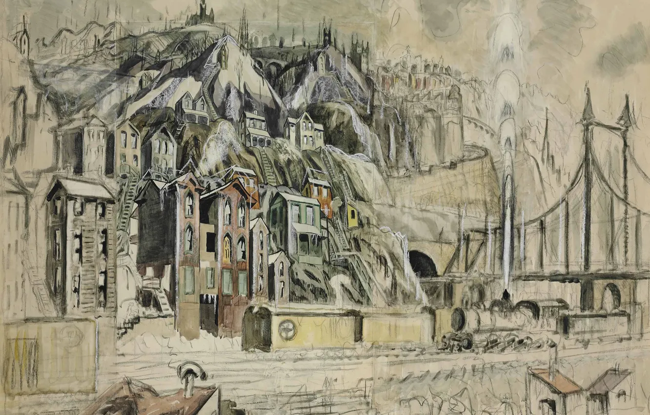 Фото обои Charles Ephraim Burchfield, Cliff Dwellers, 1919-20