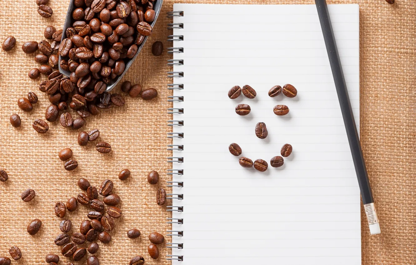 Фото обои улыбка, кофе, зерна, smile, beans, coffee