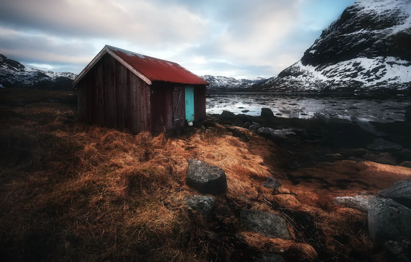 Фото обои море, берег, дома