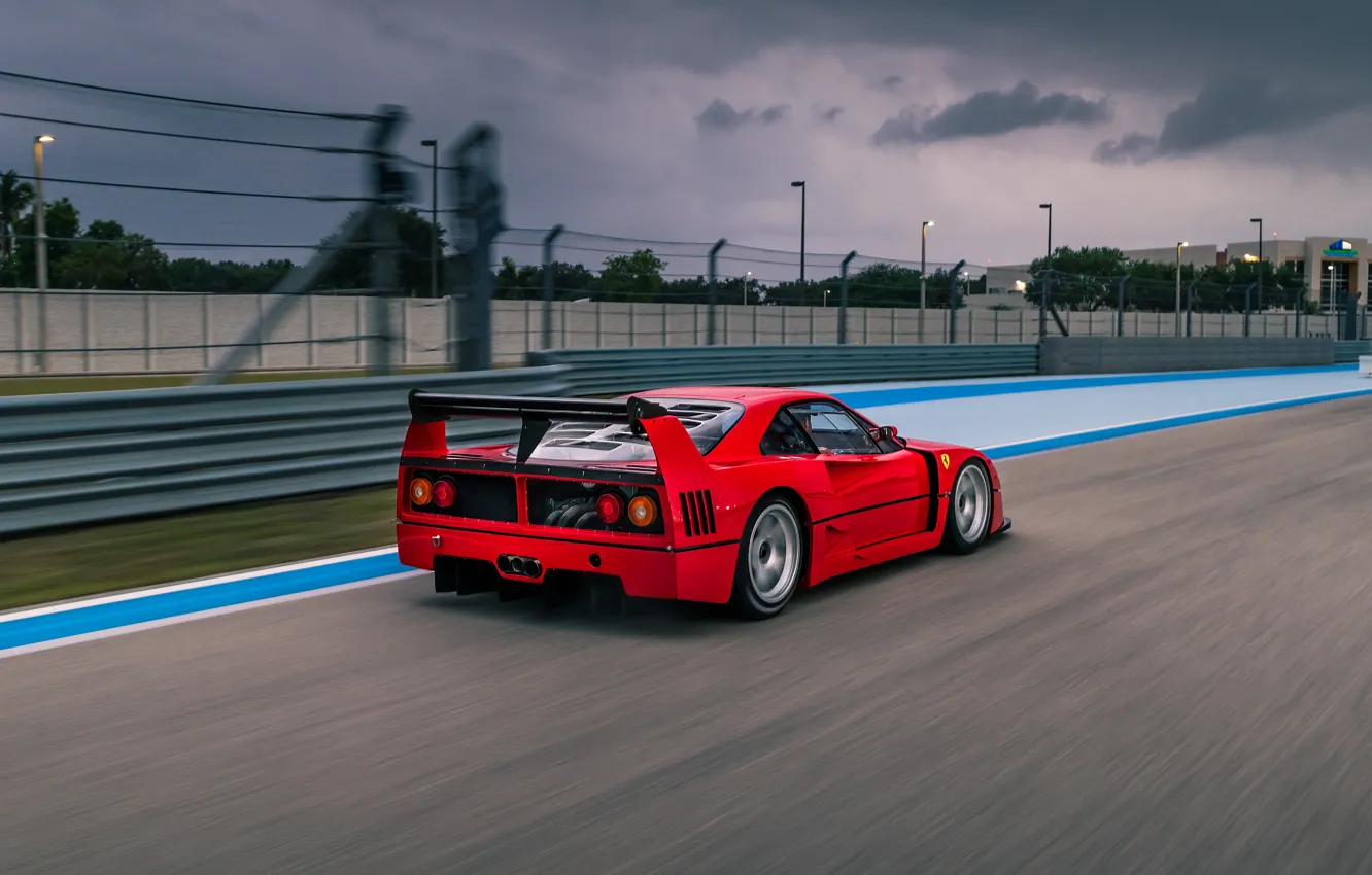 Фото обои Ferrari, red, F40, supercar, racing car, Ferrari F40 LM by Michelotto