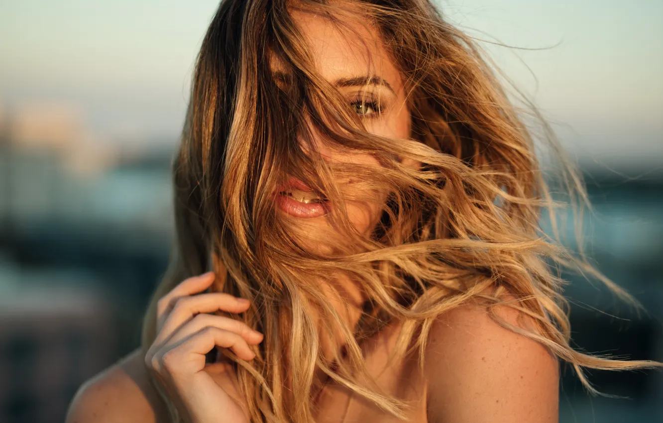Фото обои ветер, волосы, губки, Kirsten, Jesse Herzog