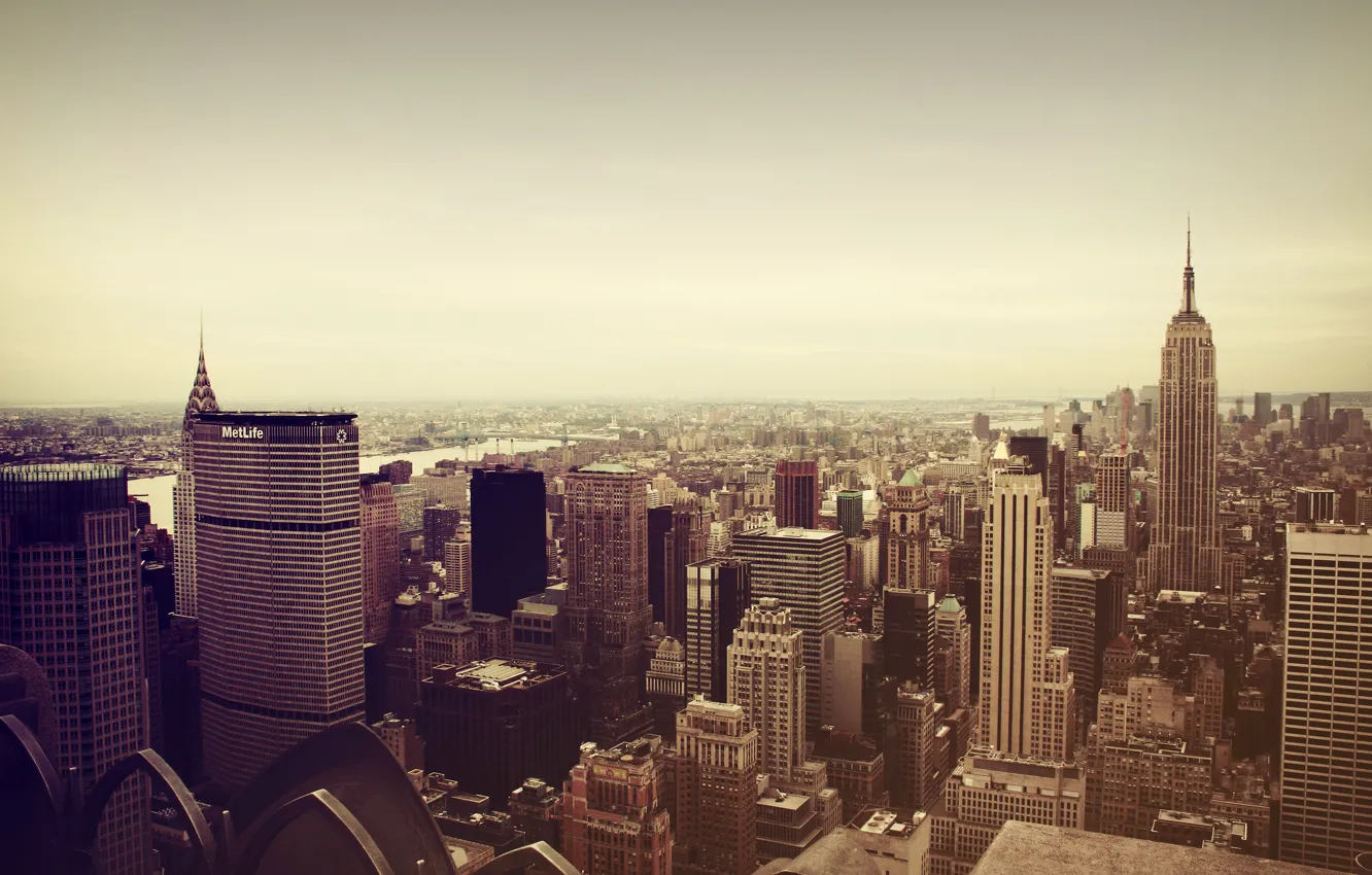 Фото обои город, Нью-Йорк, небоскребы, Manhattan, New York City