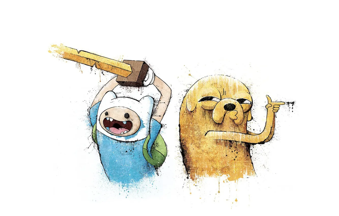 Фото обои Adventure Time, Время приключений, Финн и Джейк