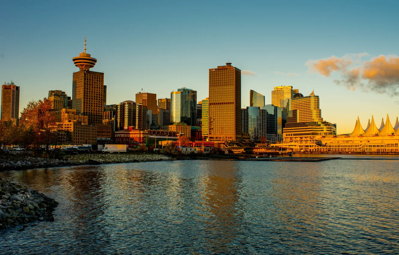 Фото обои город, небоскребы, Канада, Ванкувер