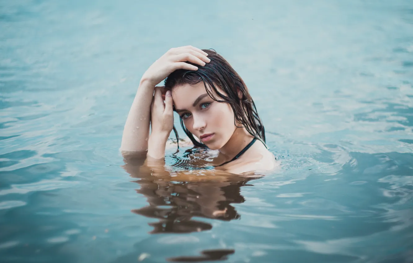 Фото обои model, bikini, black hair